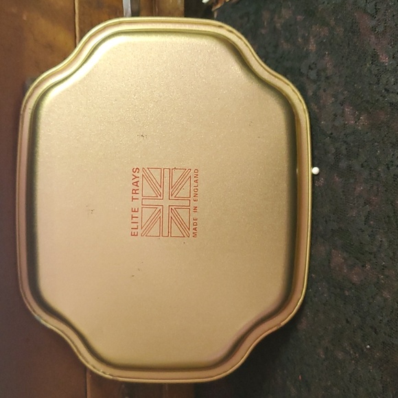 VINTAGE ENGLISH ELITE GOLD BIRD FLOWER TREE TRAY 7.5”W DX566 - Picture 4 of 5